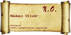 Nádasi Olivér névjegykártya